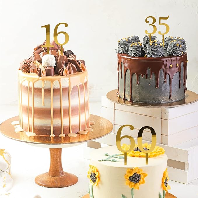 0-9 Number For Cake Topper, Shiny Acrylic Number Cake Toppers Cake Decorations Birthday
