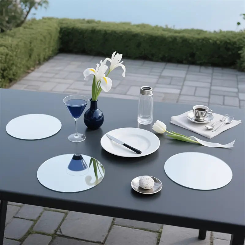 Circular Acrylic Mirror Trays | 12 PCS