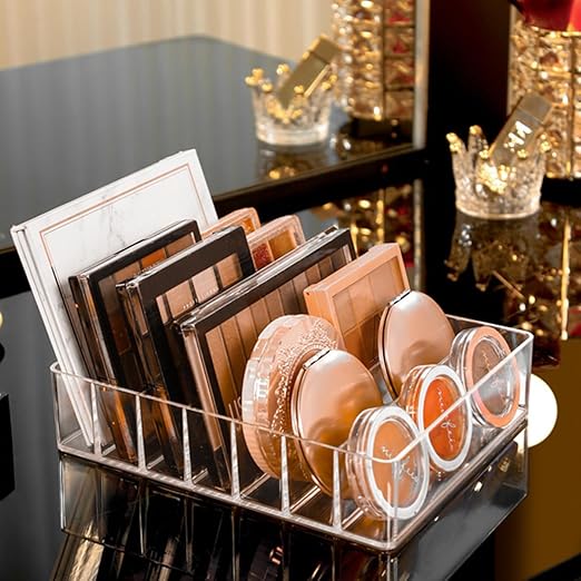 Acrylic Cosmetic Storage Display Boxes, Makeup Organizer 7-Compartment Storage For