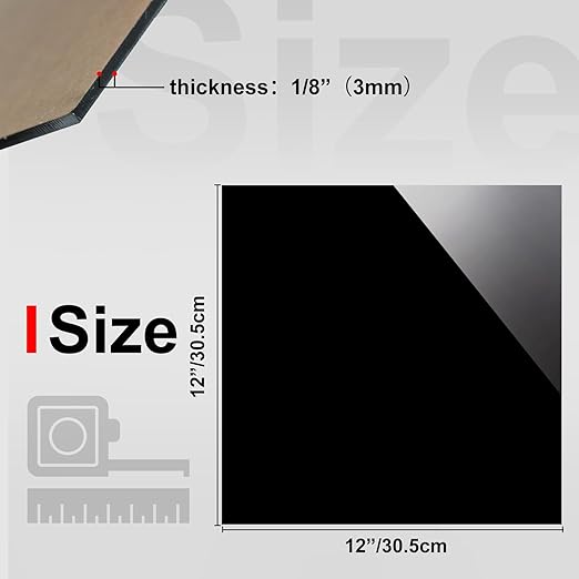 Black Acrylic Sheets, 2 Pcs