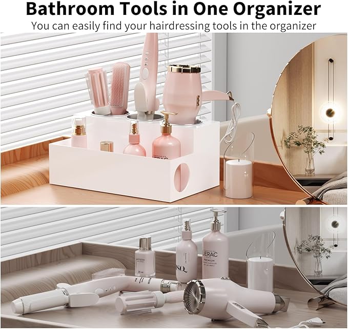 White Acrylic Hair Tool Organizer