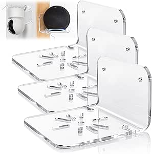 Acrylic Small Wall Shelf Set of 3 for Security Cameras, Speakers, Baby Monitors & More