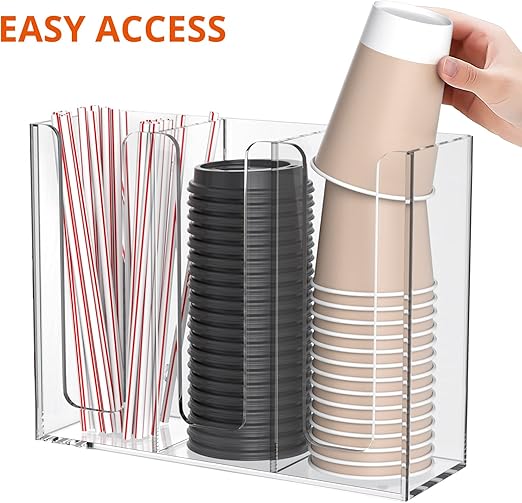 Clear Acrylic Coffee Cup and Lid Organizer