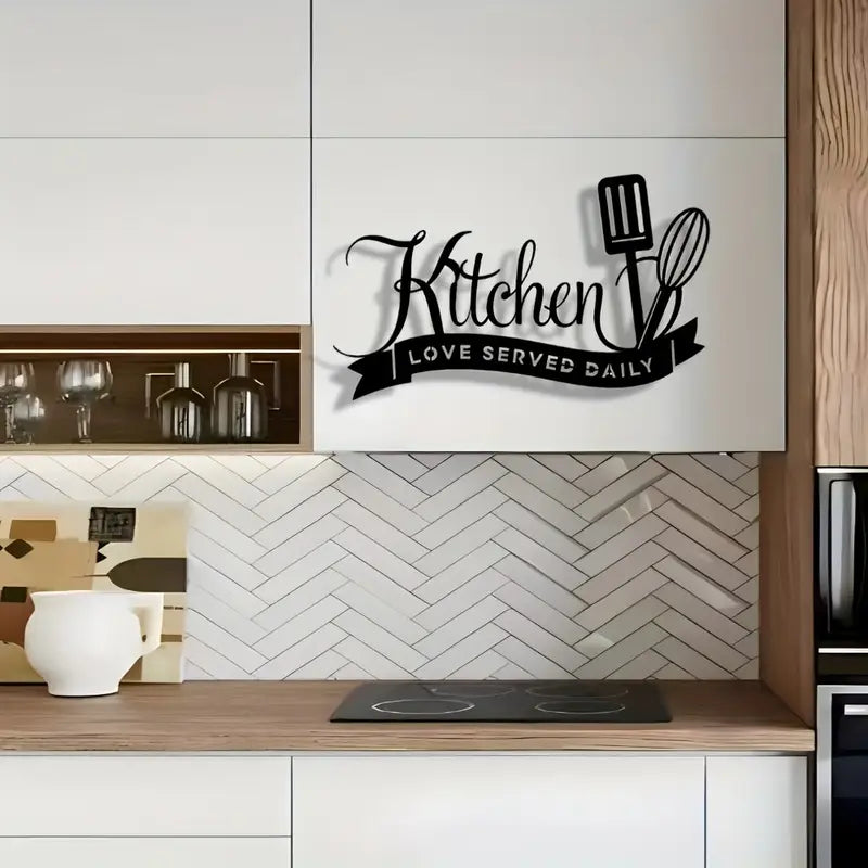 Kitchen, Love Served Daily – Beautiful Kitchen Wall Decal – for Gifting