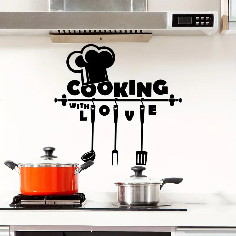 Cook With Love – Beautiful Kitchen Wall Decal – for Home & Restaurant