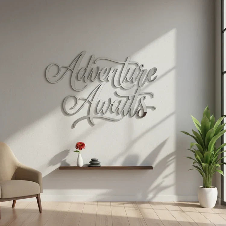 "Adventure Awaits" Acrylic Wall Art – Inspirational Travel & Home Decor