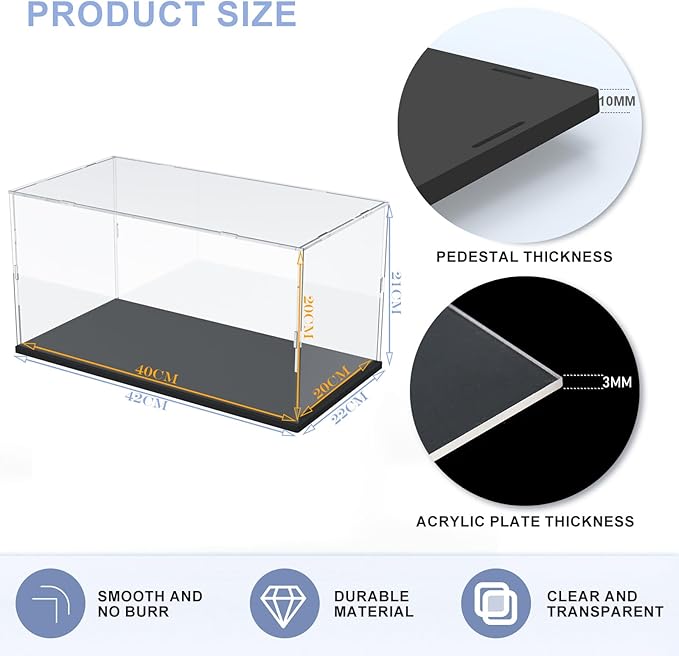 Acrylic Display Case with Black Base for Lego