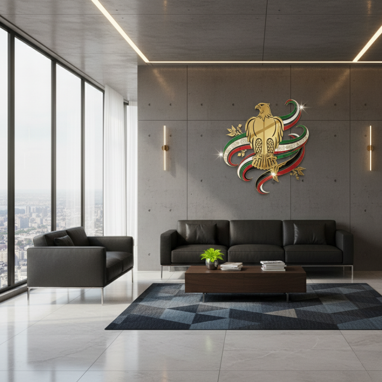 Majestic UAE Falcon & Flag Acrylic Wall Art