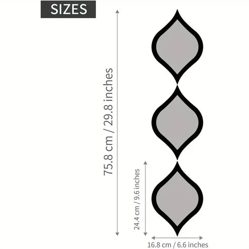 3pcs Mid-Century Modern Tear Drop Mirror Wall Decor