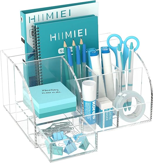 Clear Acrylic Desk Organizer with Drawer