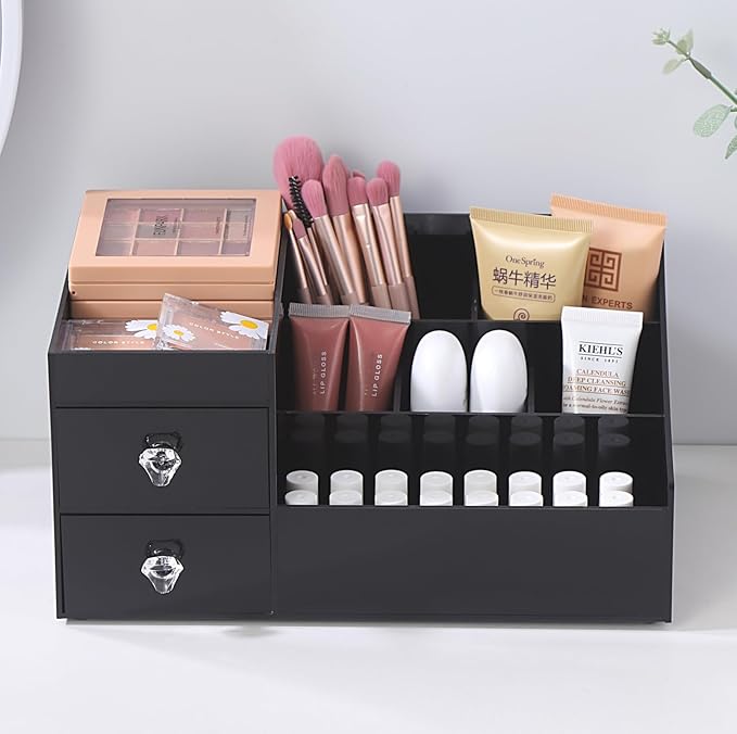 Large Acrylic Makeup Organizer with Drawers