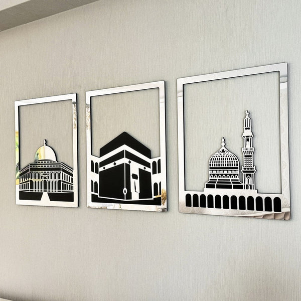 Masjid Al-Haram Islamic Wall Art Kaaba Masjid An-Nabawi Masjid Al Aqsa - Acrylic Wood Wall Art