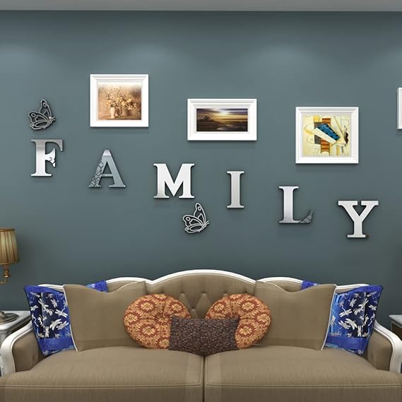 Family Sign Acrylic Mirror – Modern Home Decoration