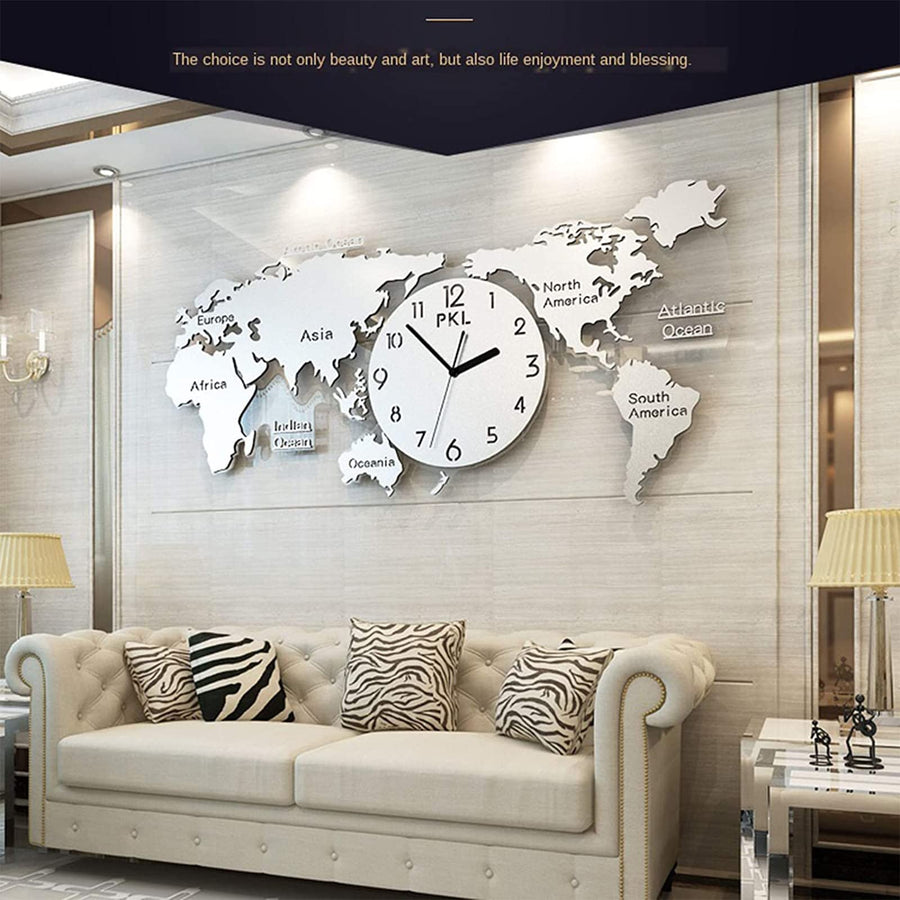 Acrylic 3D World Map Clock | Wall Decoration – Ideal Home & Office Decor