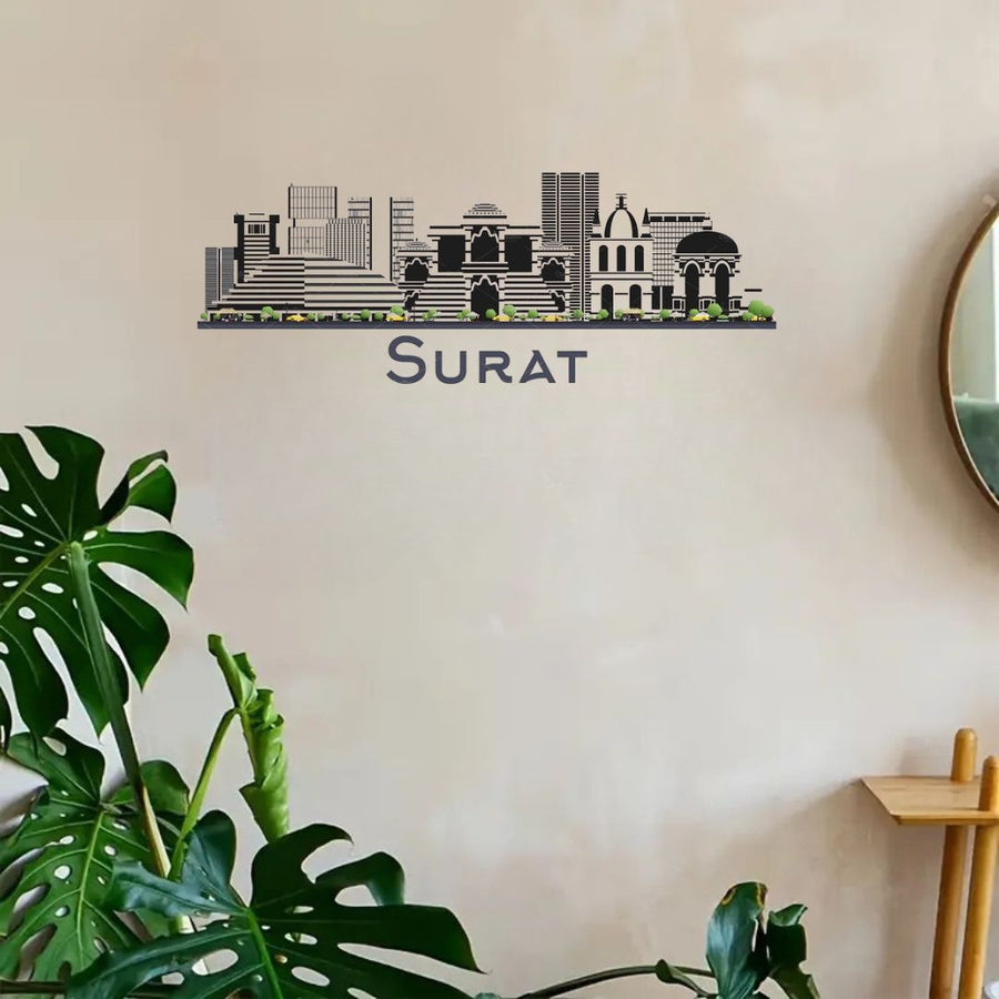 Surat, India – Skyline Acrylic Wall Art – Home Decal – Indian National Day