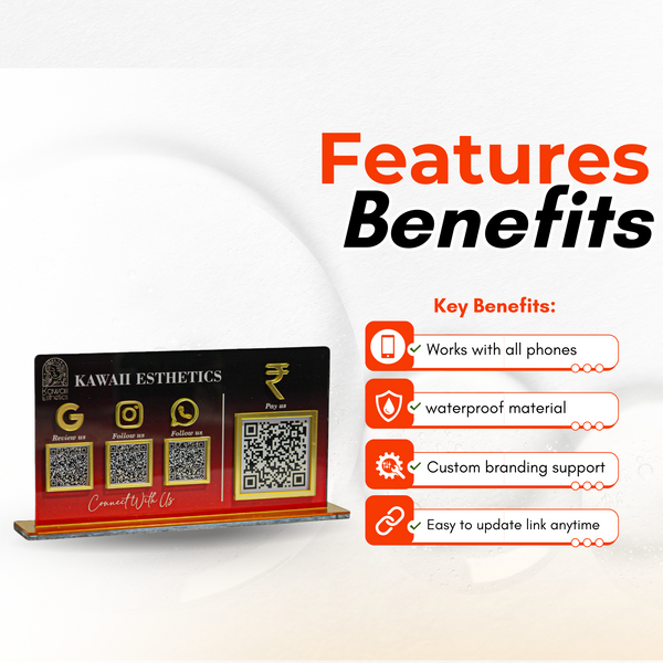 3-in-1 Digital QR NFC Standee