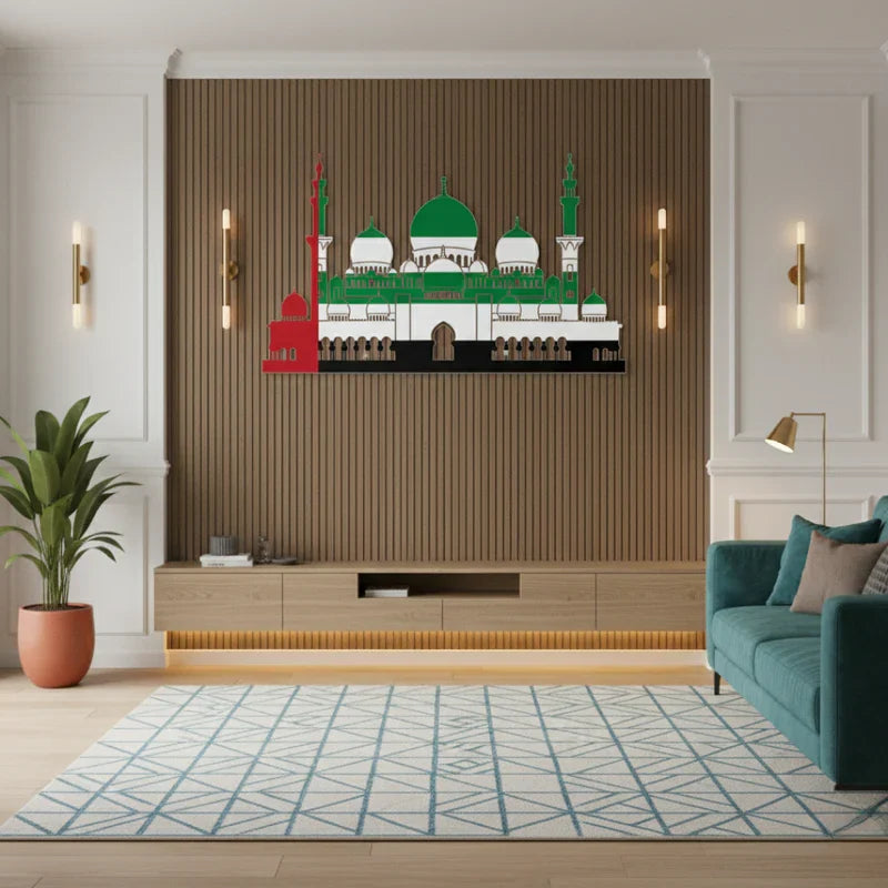 Grand UAE Mosque Silhouette Acrylic Wall Art