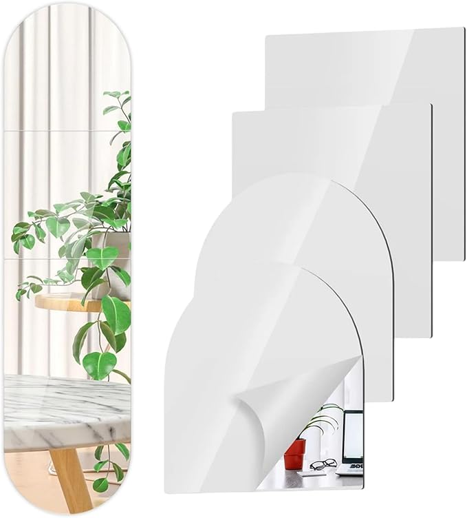 Four Pieces Square Shape Wall Acrylic Mirror