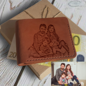 Personalized Men’s Photo Wallet – Engraved Wallet Gift for Him