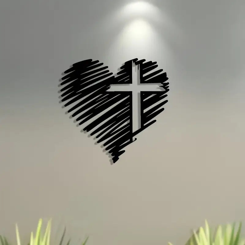 Heart With Jesus Cross – Christian Home Decal – Christmas Decoration