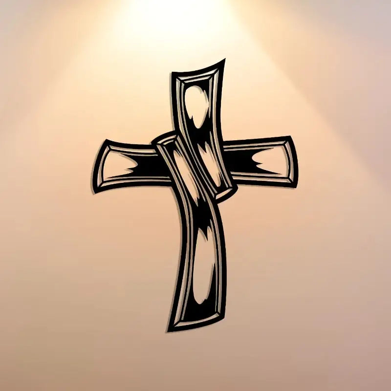 Jesus Cross Hollowed-out Retro – Christian Wall Decal
