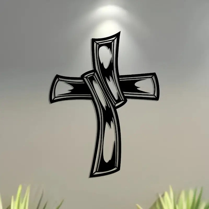 Jesus Cross Hollowed-out Retro – Christian Wall Decal