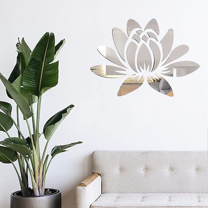 Lotus Flower Acrylic Mirror – Modern Home Decal