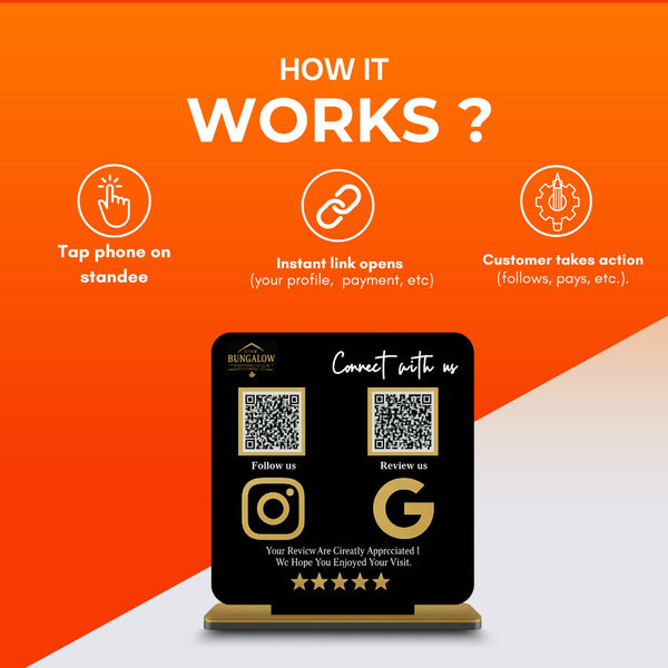 2 QR Black Colour Standee