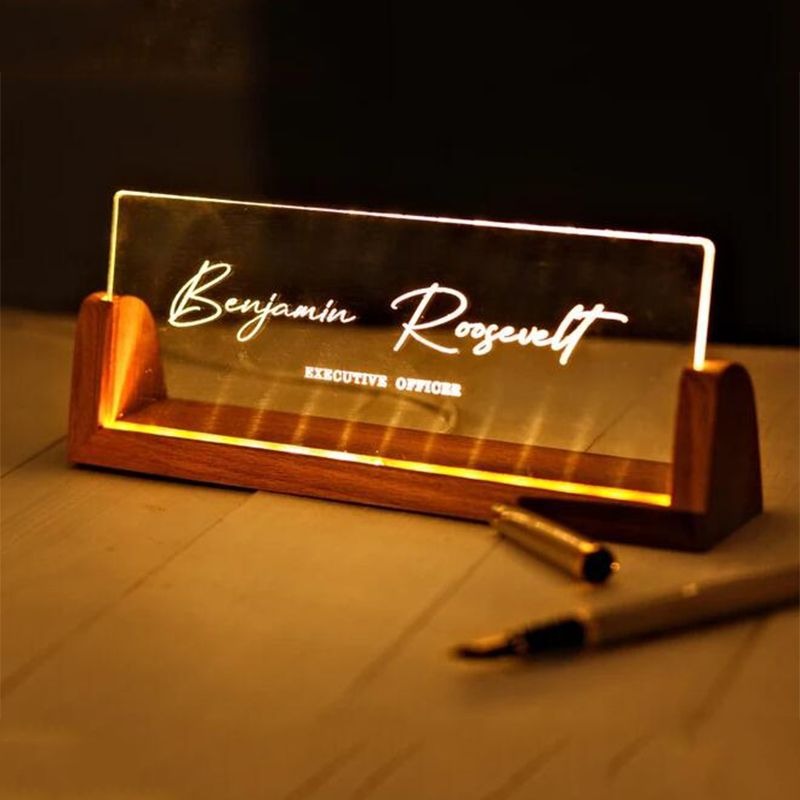 Custom LED Acrylic Desk Name Plate