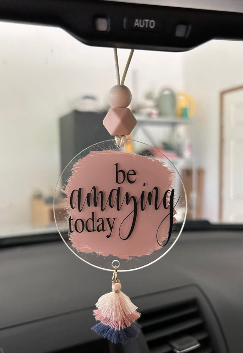 "Be Amazing Today" Chic Tassel Car Hanging – Elegant Accessory