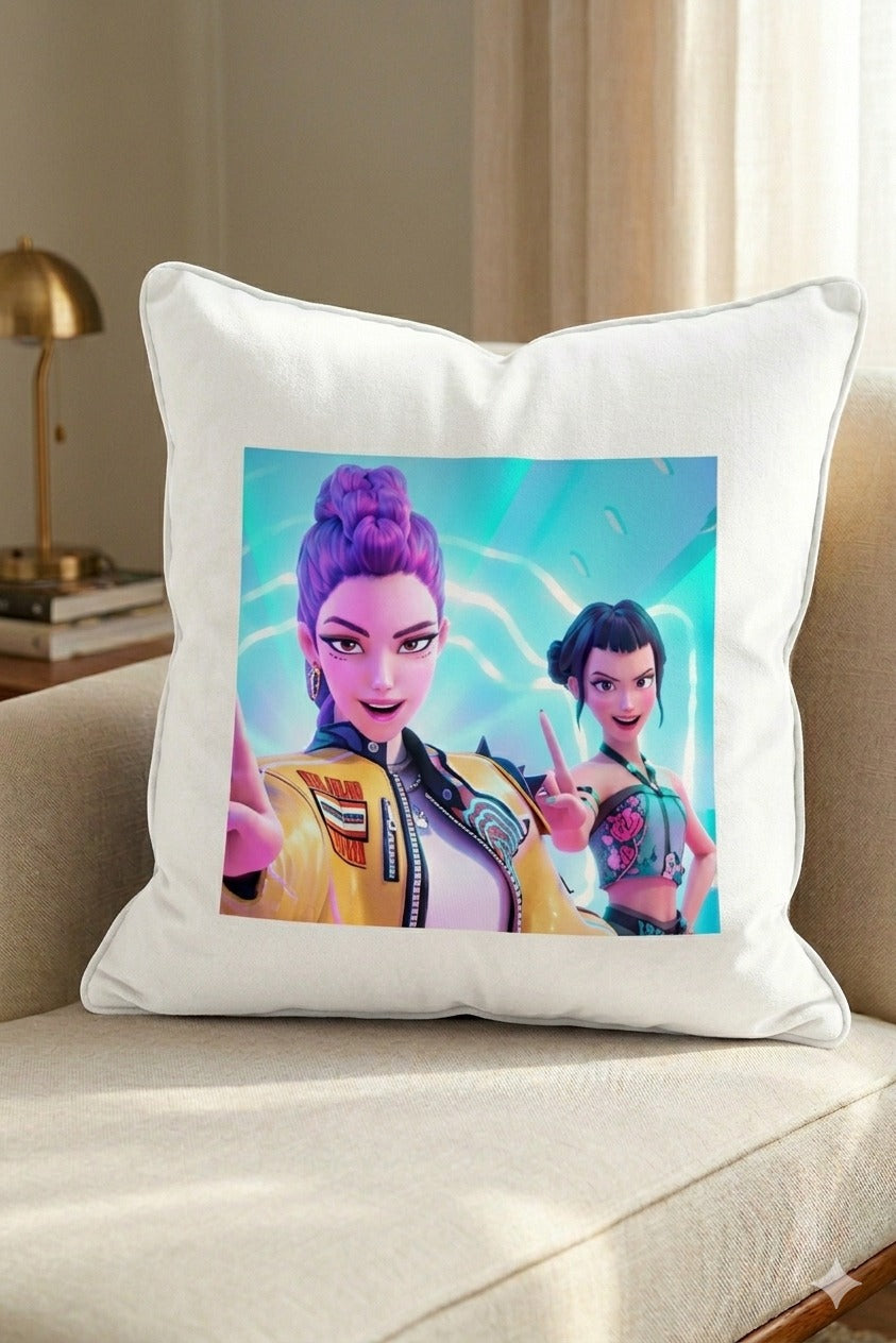 KPop Demon Aesthetic Cushion Pillow – Stylish Fan Room Decor