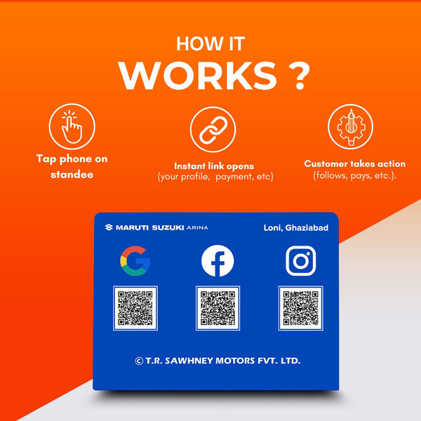 Blue Colour 3 QR Standee