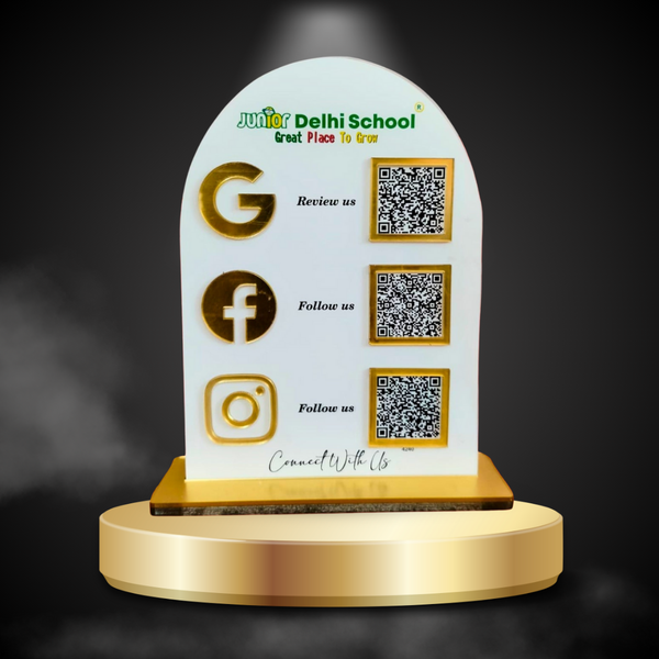 3 QR Round shape standee