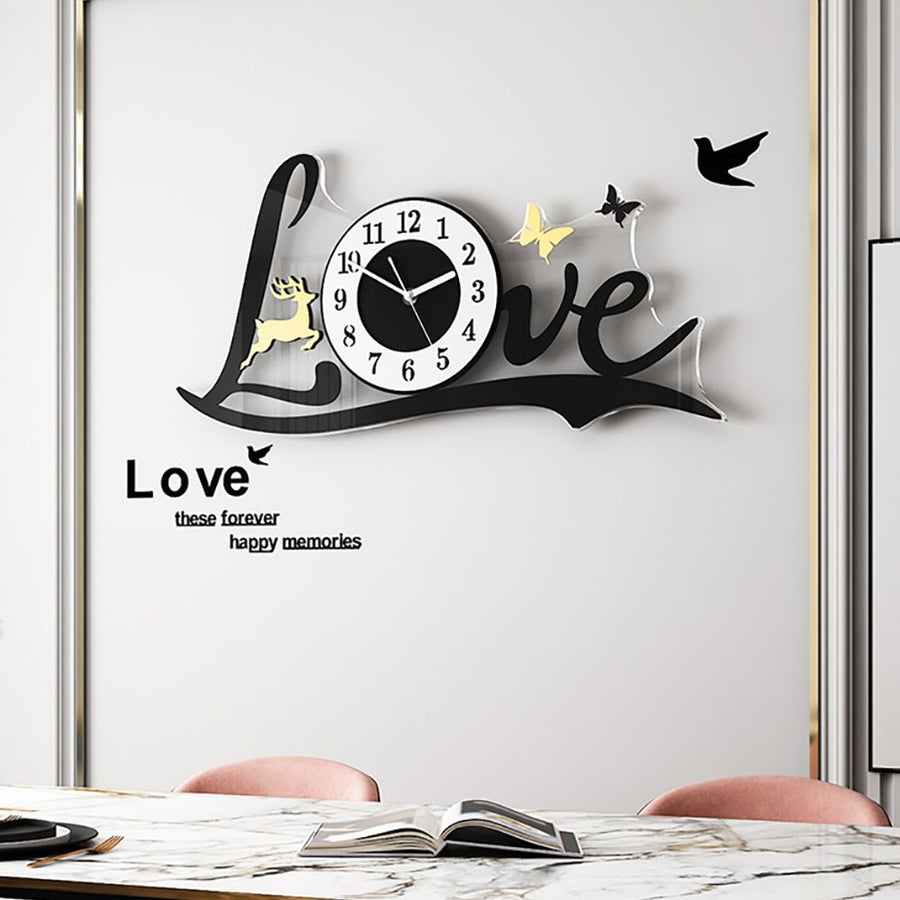 3D Love Wall Clock Acrylic Wall Decore
