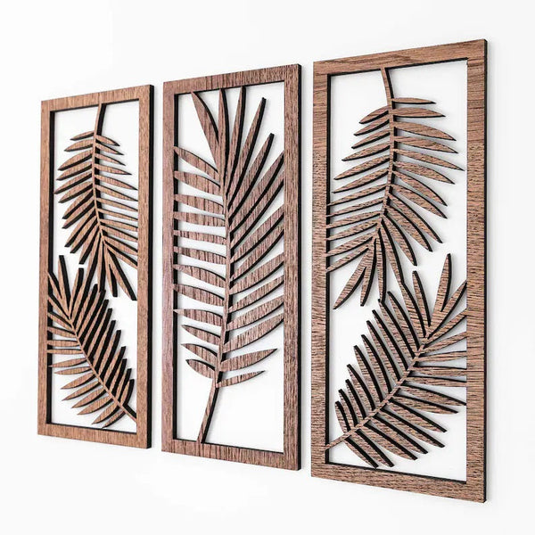 leafgeometric wooden wall art