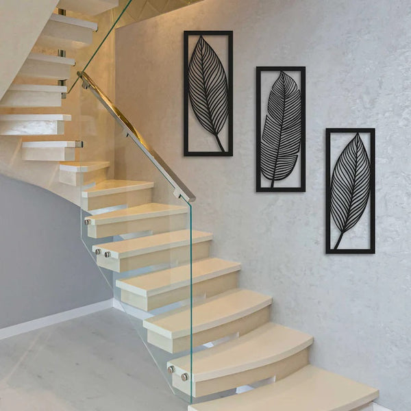 leafgeometric wooden wall art