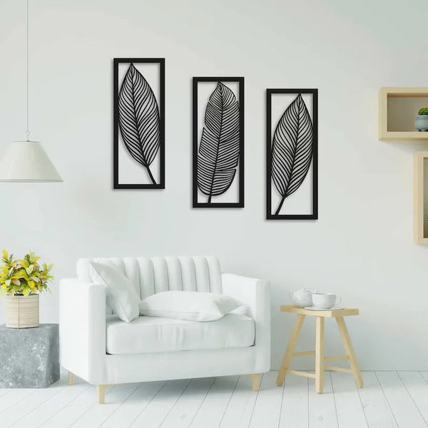 leafgeometric wooden wall art