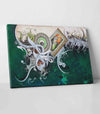 Ayatul Kursi Calligraphy Canvas - Modern Islamic Wall Art in Green Tones