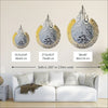 Ayatul Kursi - Islamic Wall Art, Shiny Metal | Baqarah Verse 255 in Multicolors