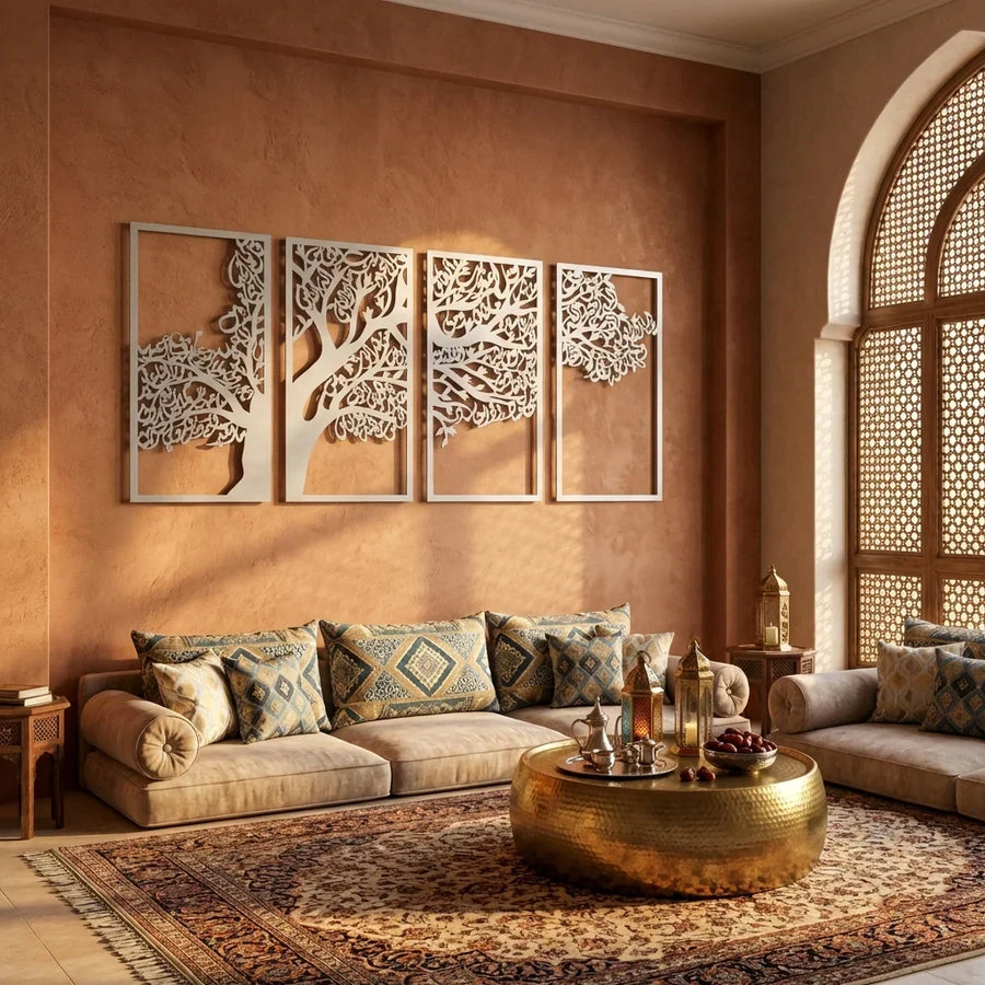 Acrylic Tree of Surahs (4 Quls) Islamic Wall Art Set of 4