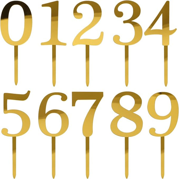 0-9 Number For Cake Topper, Shiny Acrylic Number Cake Toppers Cake Decorations Birthday