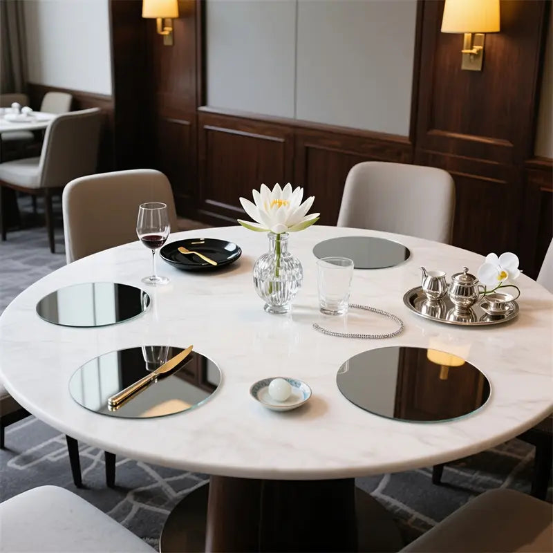 Circular Acrylic Mirror Trays | 12 PCS