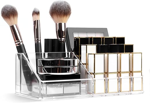 Makeup Organizer Lipsticks Organizer,Acrylic Cosmetic Storage with 16 Slots,Cosmetic