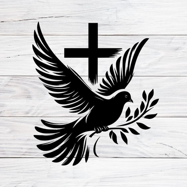 Jesus Cross with Peace pigeon – Christmas & Baptism – For Church or Home