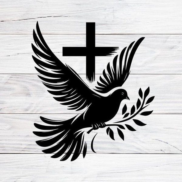 Jesus Cross with Peace pigeon – Christmas & Baptism – For Church or Home