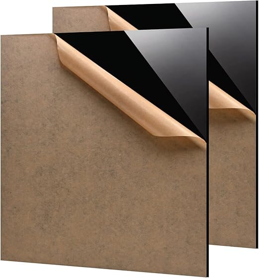 Black Acrylic Sheets, 2 Pcs