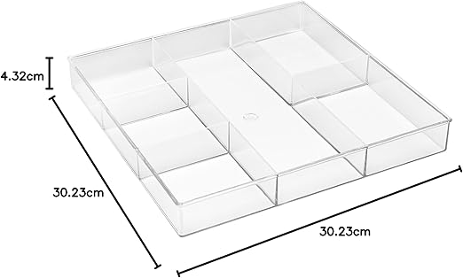 6-Section Clear Acrylic Drawer Organizer