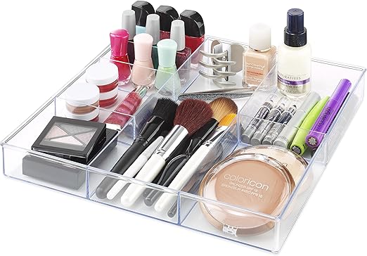 6-Section Clear Acrylic Drawer Organizer