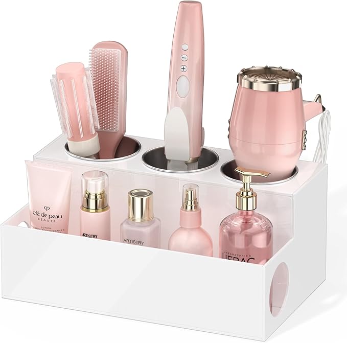 White Acrylic Hair Tool Organizer