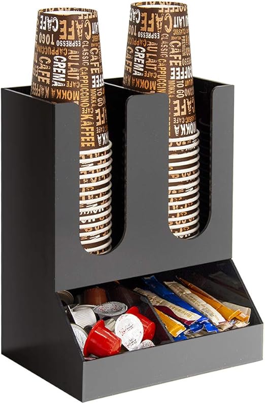 Black Paper Cup & Coffee Station Organizer